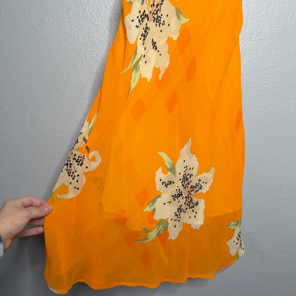 Carabella Y2K 2000s Floral Orange Dress fairy sz M - Picture 5 of 7
